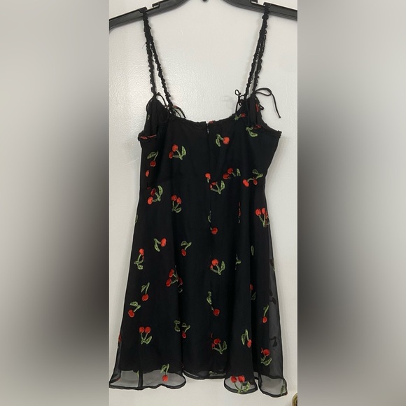 For Love & Lemons Cherry Twist Tank Mini Dress Cherry Burnout Black Size Large - Picture 7 of 9